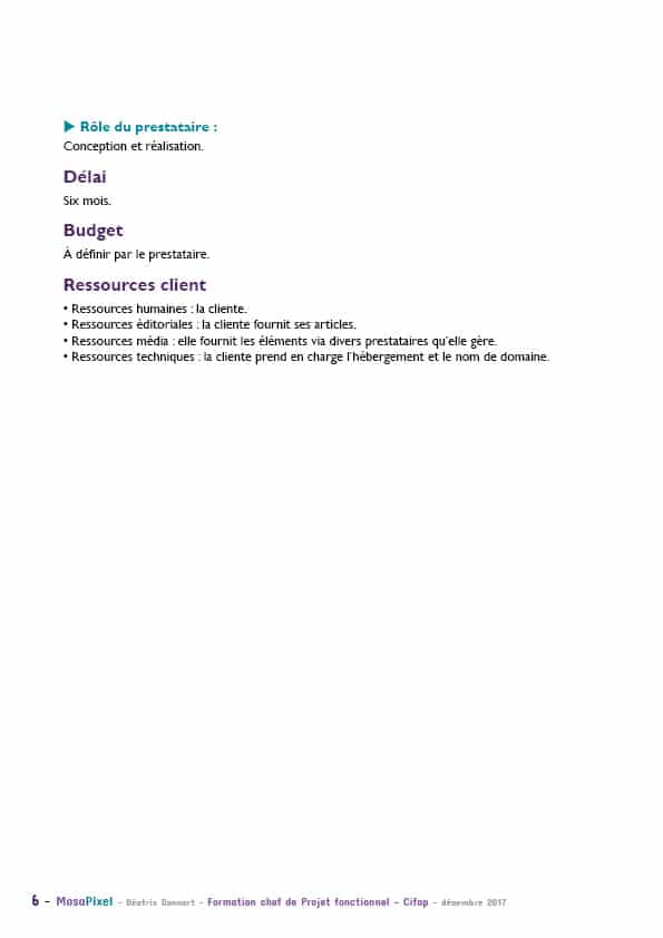 Cadrage - Site MosaPixel